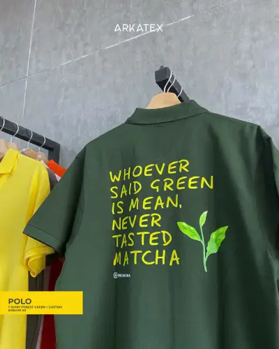 Sablon baju polo hijau